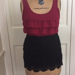 Crocheted Black Size Small Skirt